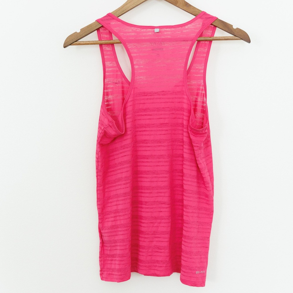 Nike Dri-FIT Womens Pink Striped Racerback Running Tank Top Small - Picture 3 of 7